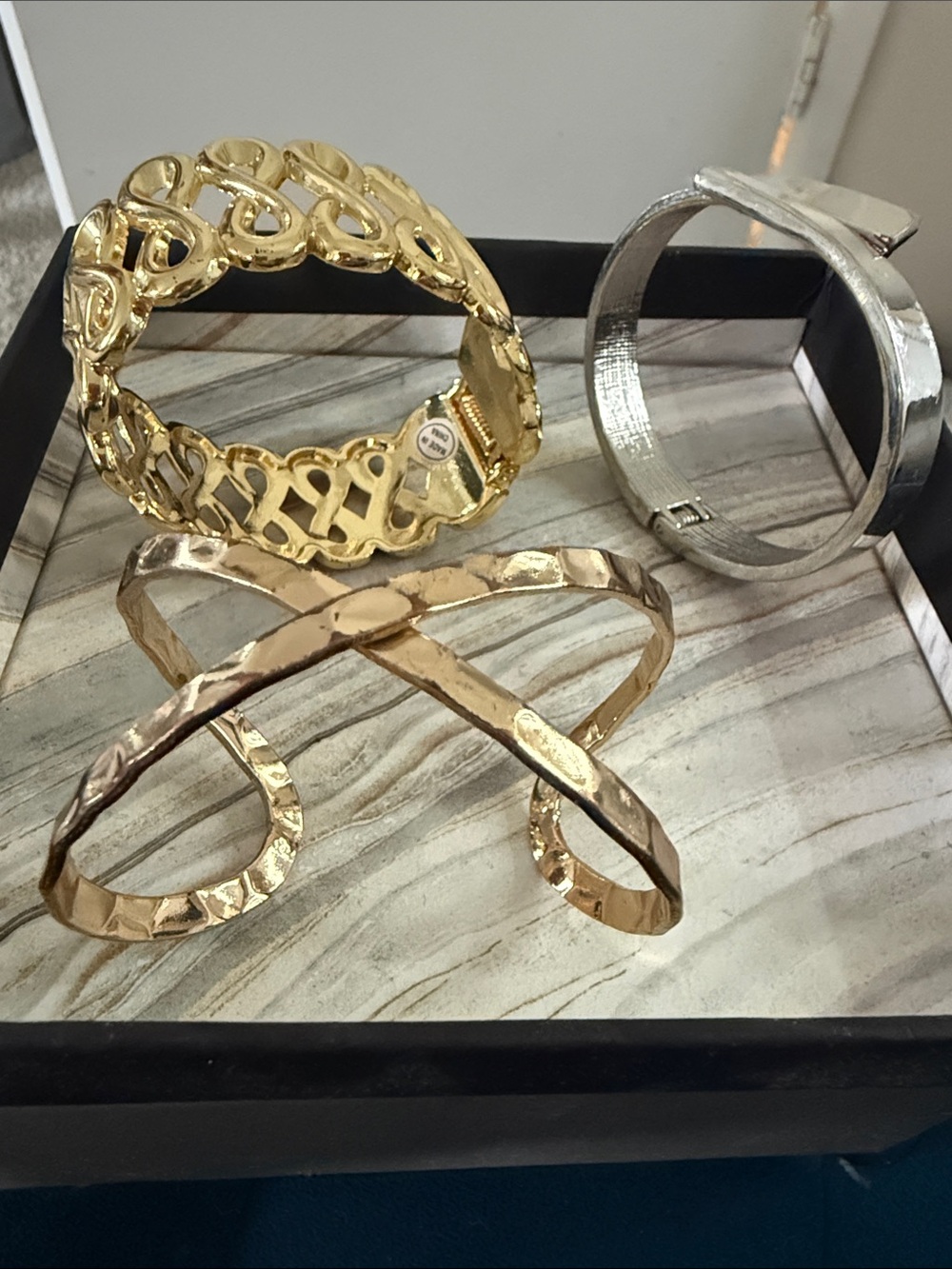 Gold and Silver Mixed Metal Statement bracelets - Women Jewelry